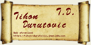 Tihon Durutović vizit kartica